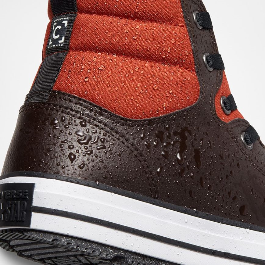 Men's Converse Chuck Taylor All Star Berkshire Water Resistant High Top Winter Boots Brown / Orange / Black | AU 186E3T